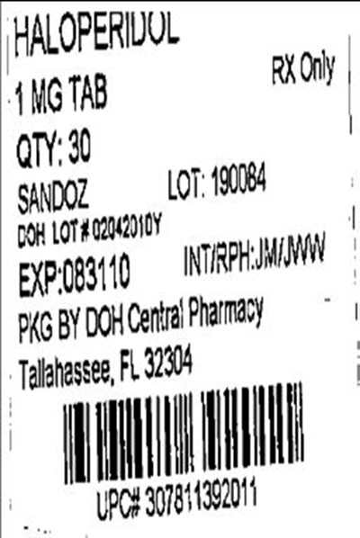 Haloperidol 1 mg Blister Pack (Haloperidol 1mg(sandoz))